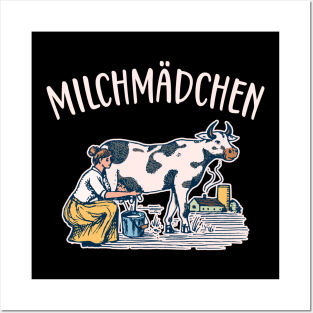 Milchmädchen Milchkanne Landwirtin Posters and Art